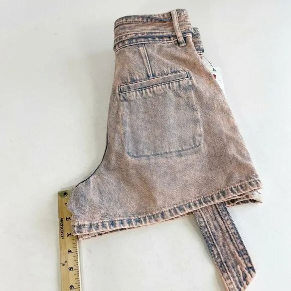 Joie Womens Edana Tie Waist High Rise Shorts 26 Melon Dual Slant Pockets New