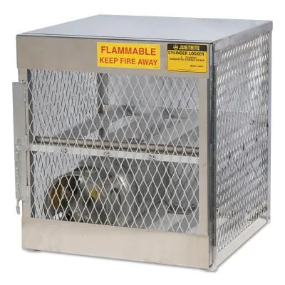 Justrite Aluminum Cylinder Lockers, (4) 20 or 33 lb. Cylinders, 23001