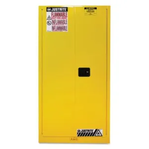 Justrite Yellow Safety Cabinets for Flammables, Self-Closing Cabinet, 60 Gallon, 896020