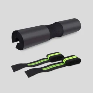 Kit de Gym con Cojín Para Barra y Vendas Para Rodillas