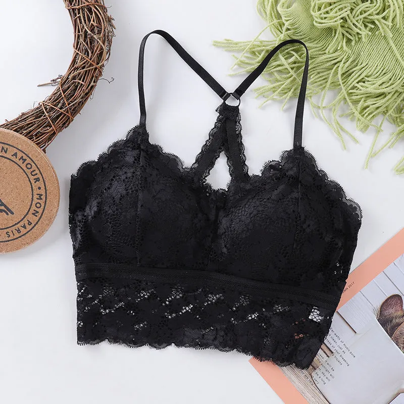 Lace Cutout Crossover Back