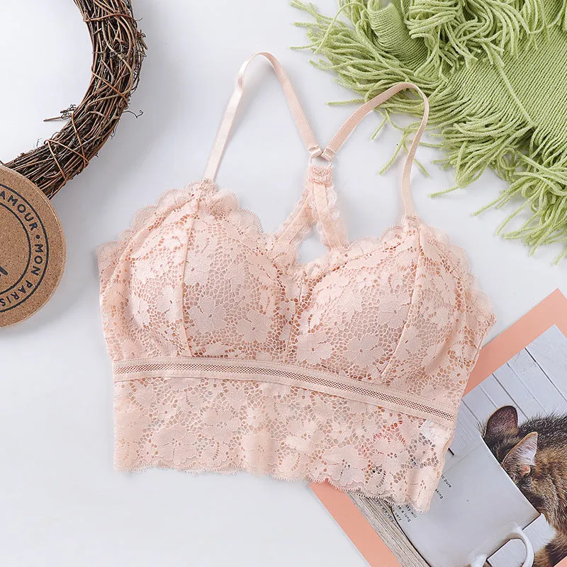Lace Cutout Crossover Back