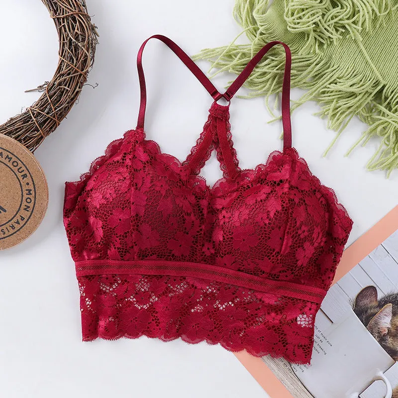 Lace Cutout Crossover Back