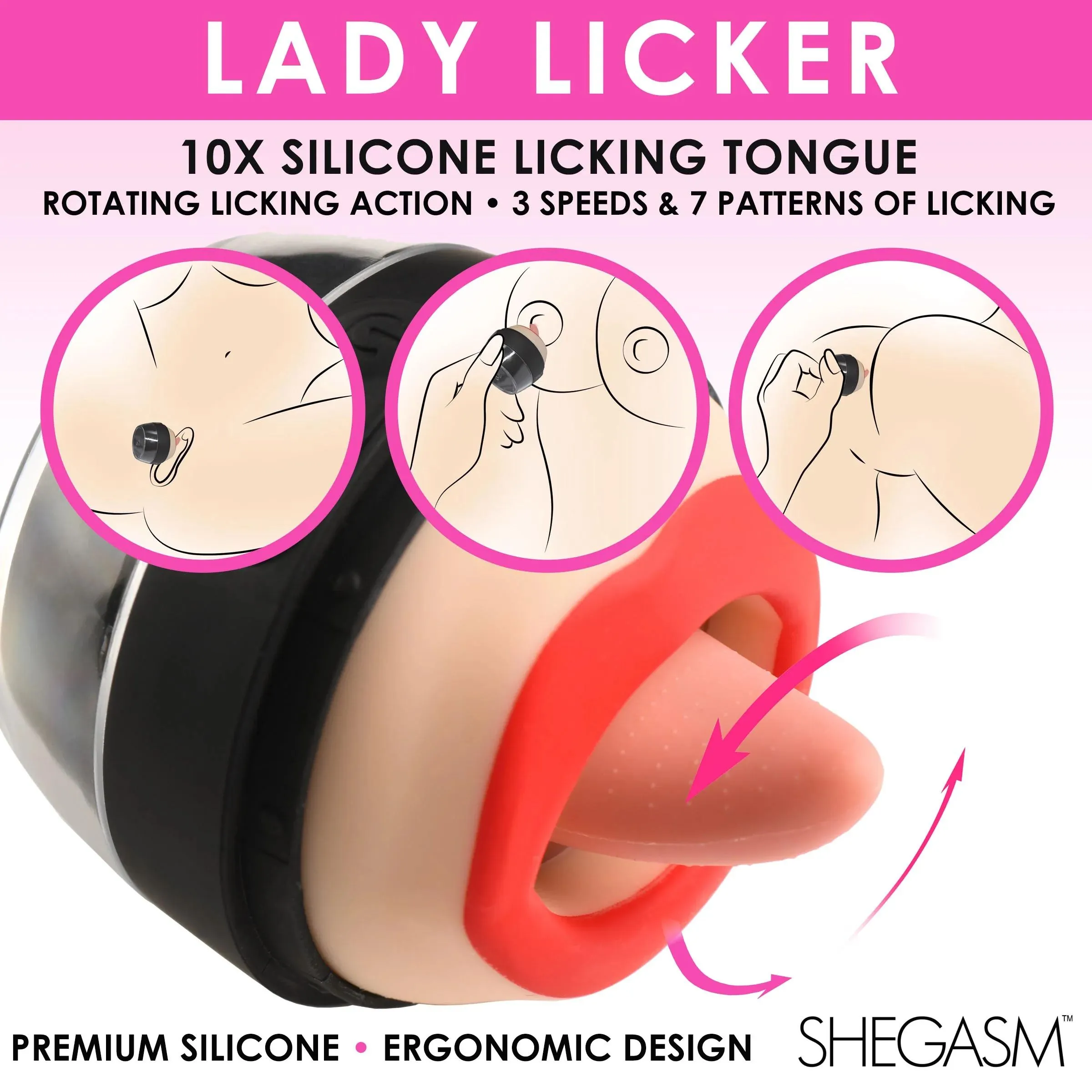 Lady Licker Rotating Tongue Stimulator with Discreet Case