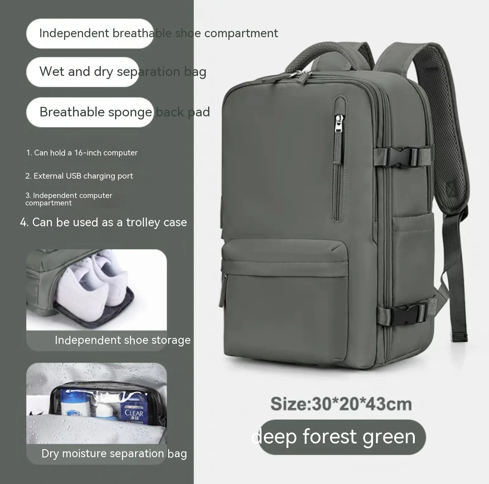 Large Capacity Travel Waterproof Backpack