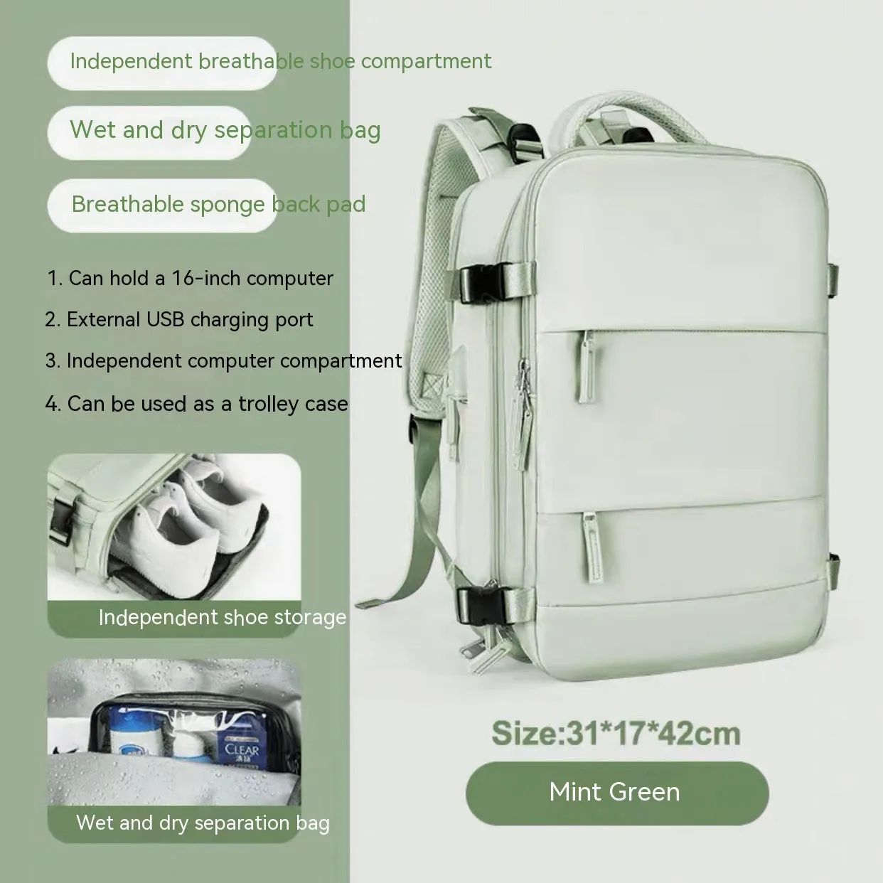 Large Capacity Travel Waterproof Backpack