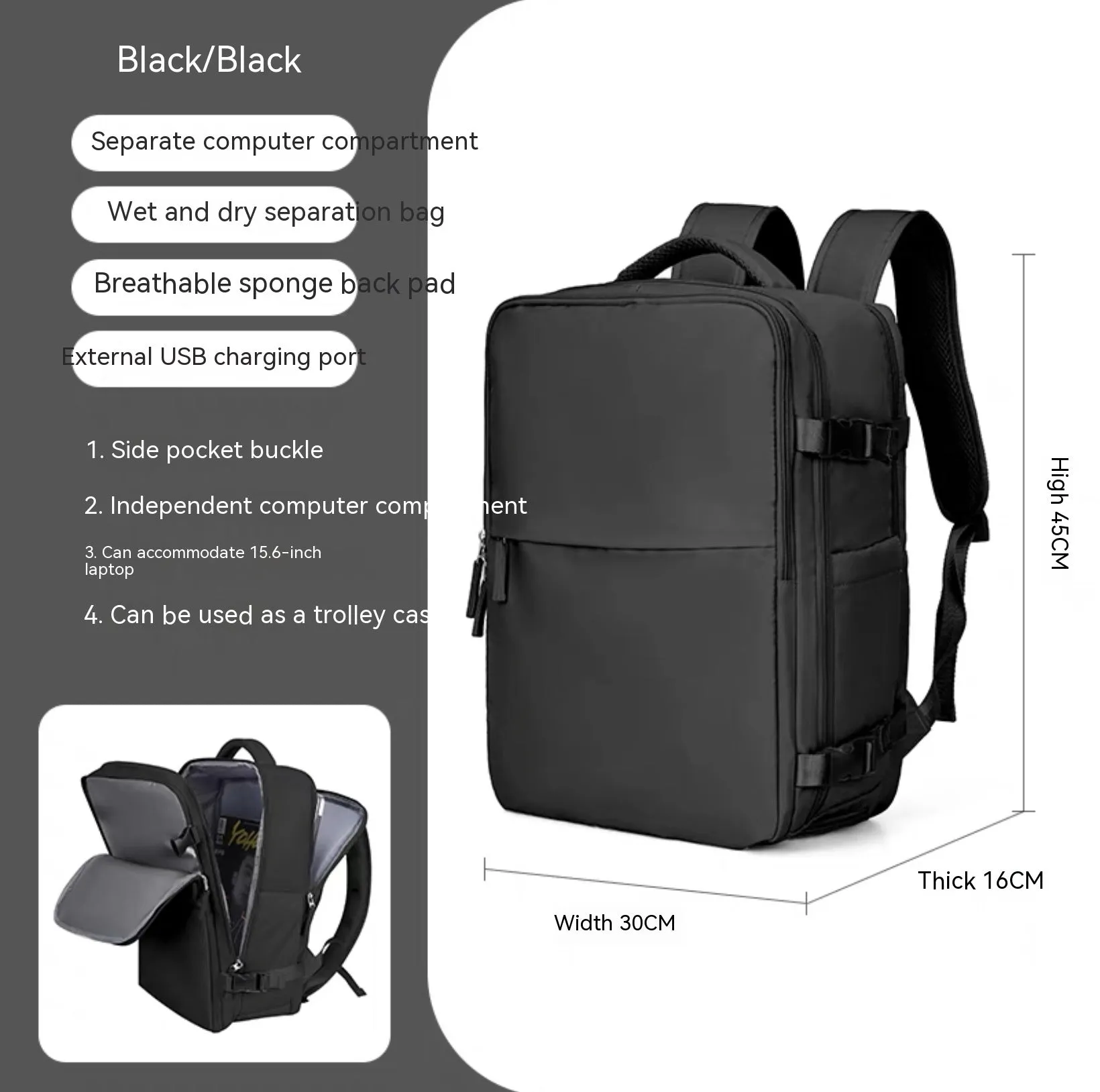Large Capacity Travel Waterproof Backpack