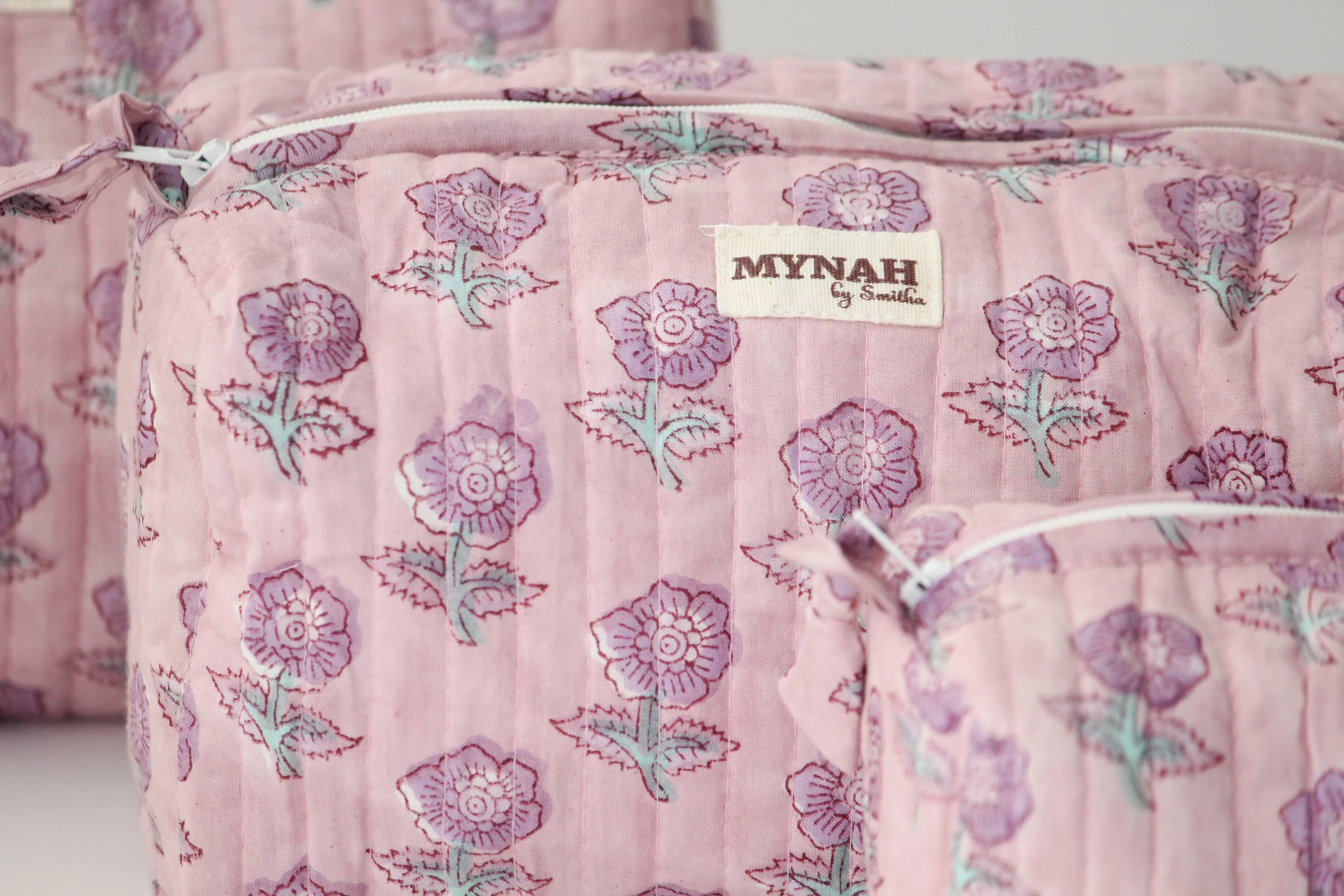 Lavender Motif Travel/ Makeup Bag