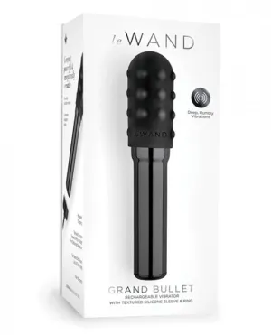 Le Wand Grand Bullet Rechargeable w/ Textured Ring - Black
