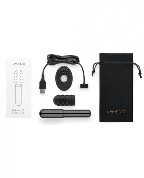 Le Wand Grand Bullet Rechargeable w/ Textured Ring - Black