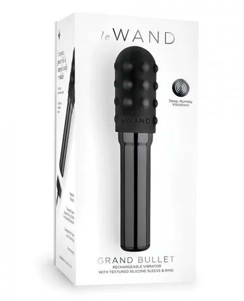 Le Wand Grand Bullet Rechargeable w/ Textured Ring - Black