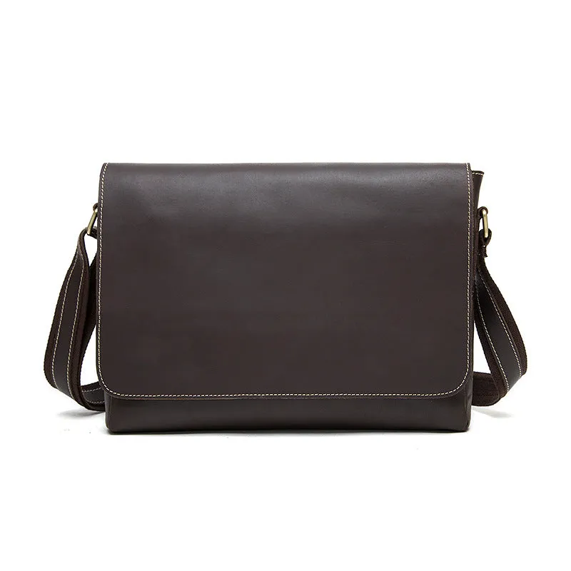 Leather Crossbody Messenger Bag | Retro Leather Bag