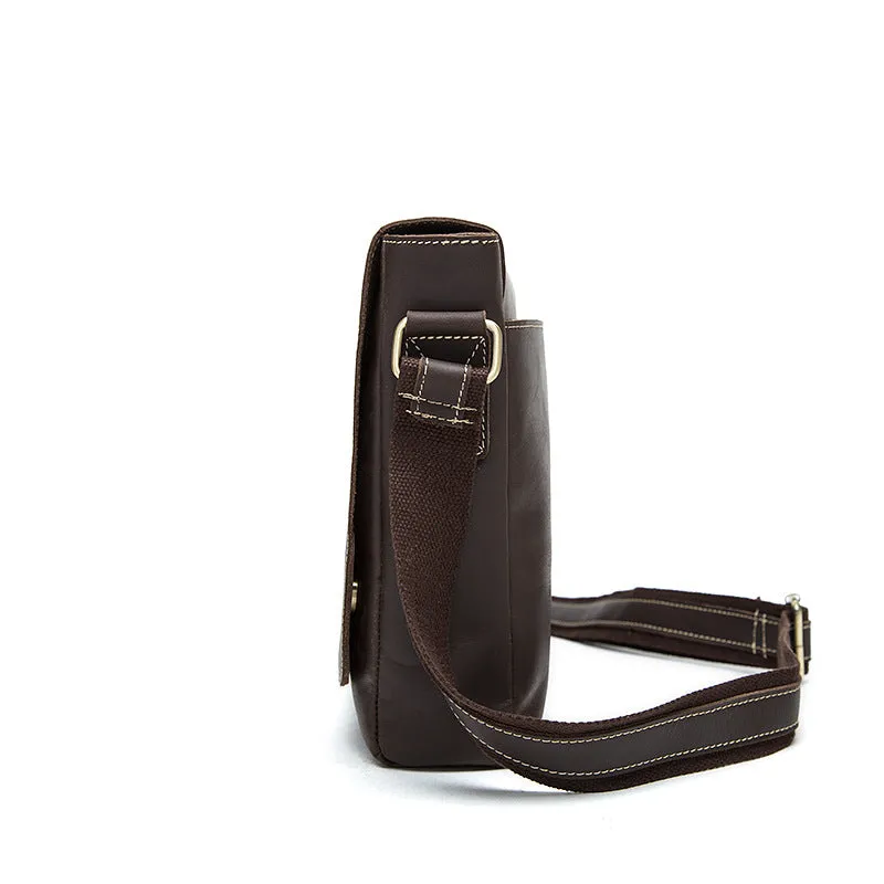 Leather Crossbody Messenger Bag | Retro Leather Bag