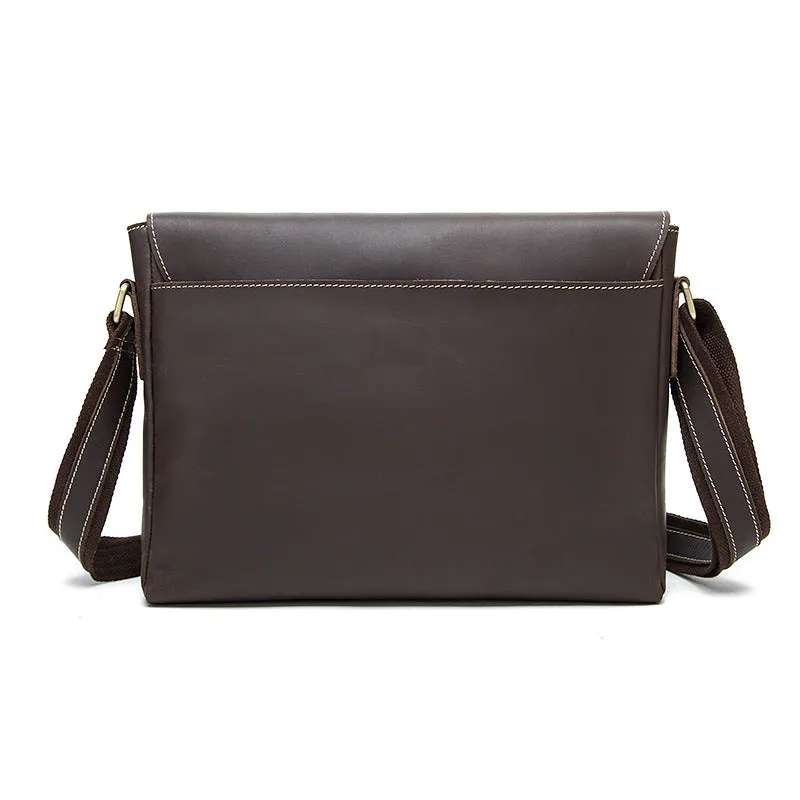 Leather Crossbody Messenger Bag | Retro Leather Bag