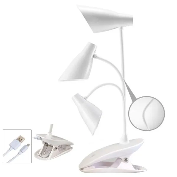 LED Touch on/Off Switch Rechargeable Clip Lamp