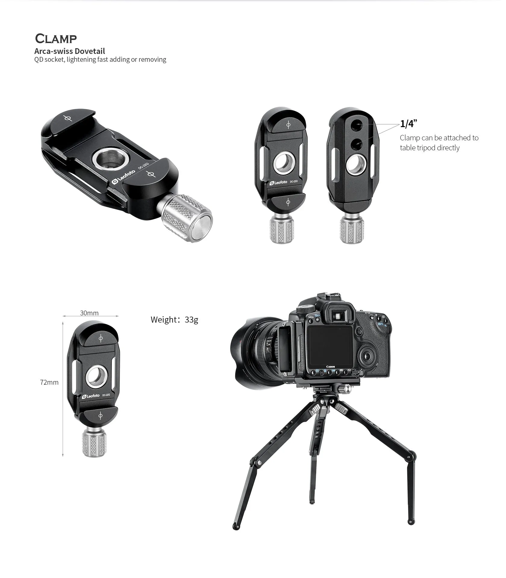 Leofoto SP-01 DC-22Q QD Strap & Clamp Kit