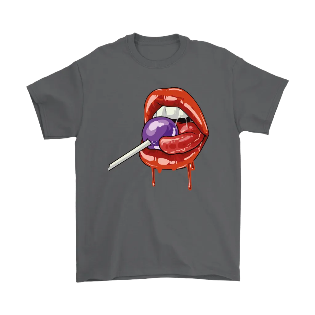 Lollipop T-shirt, Funny Gift T-shirt, Lips Shirt,