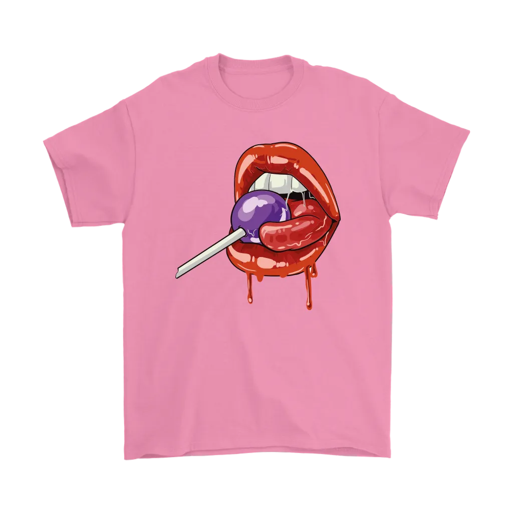 Lollipop T-shirt, Funny Gift T-shirt, Lips Shirt,