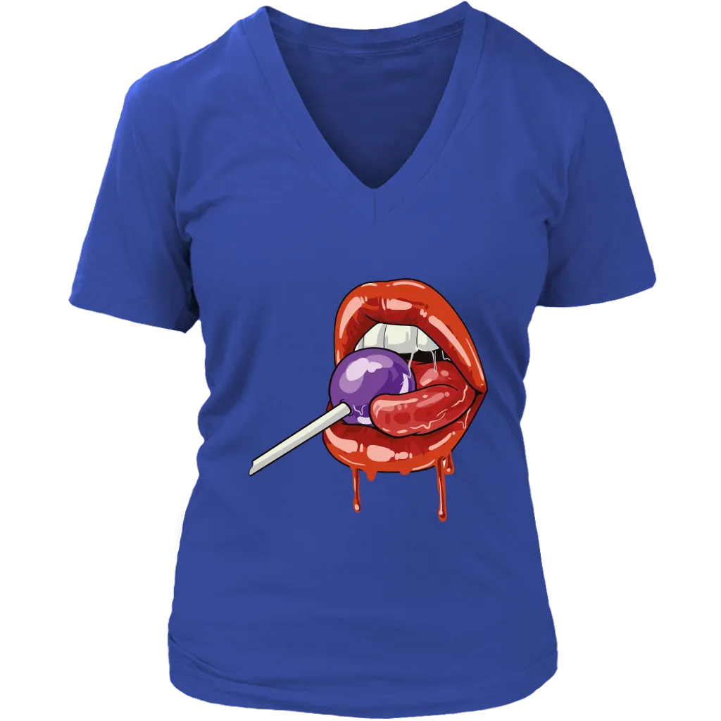 Lollipop T-shirt, Funny Gift T-shirt, Lips Shirt,