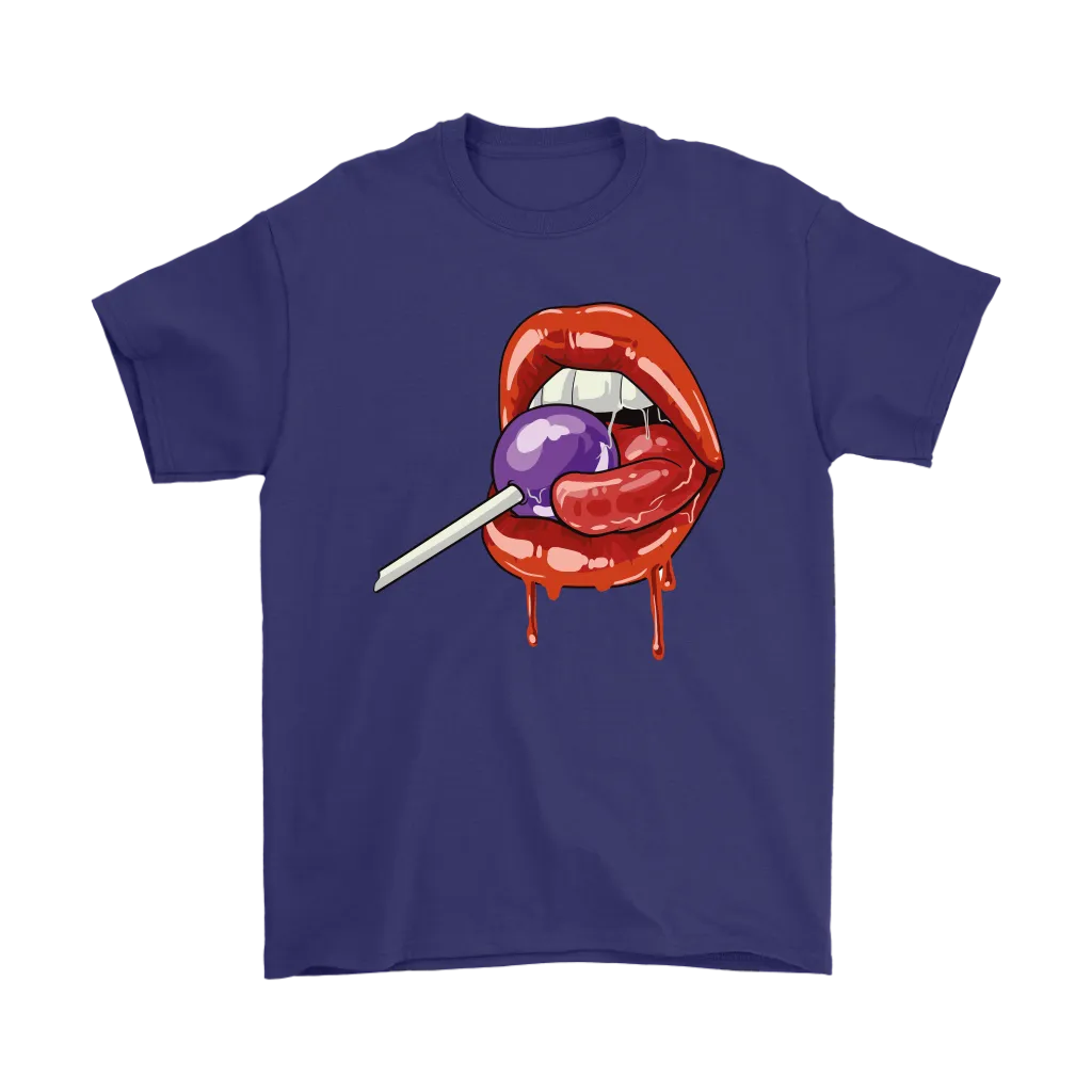 Lollipop T-shirt, Funny Gift T-shirt, Lips Shirt,