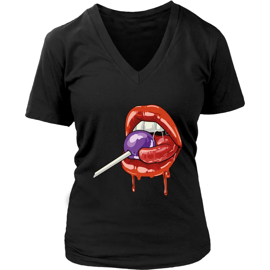 Lollipop T-shirt, Funny Gift T-shirt, Lips Shirt,