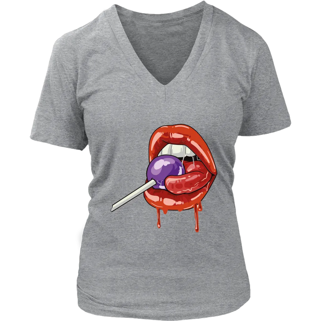 Lollipop T-shirt, Funny Gift T-shirt, Lips Shirt,