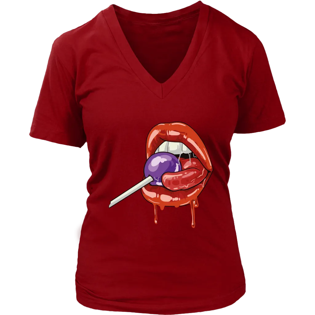 Lollipop T-shirt, Funny Gift T-shirt, Lips Shirt,
