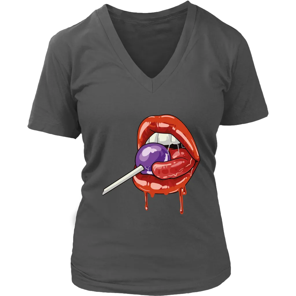 Lollipop T-shirt, Funny Gift T-shirt, Lips Shirt,
