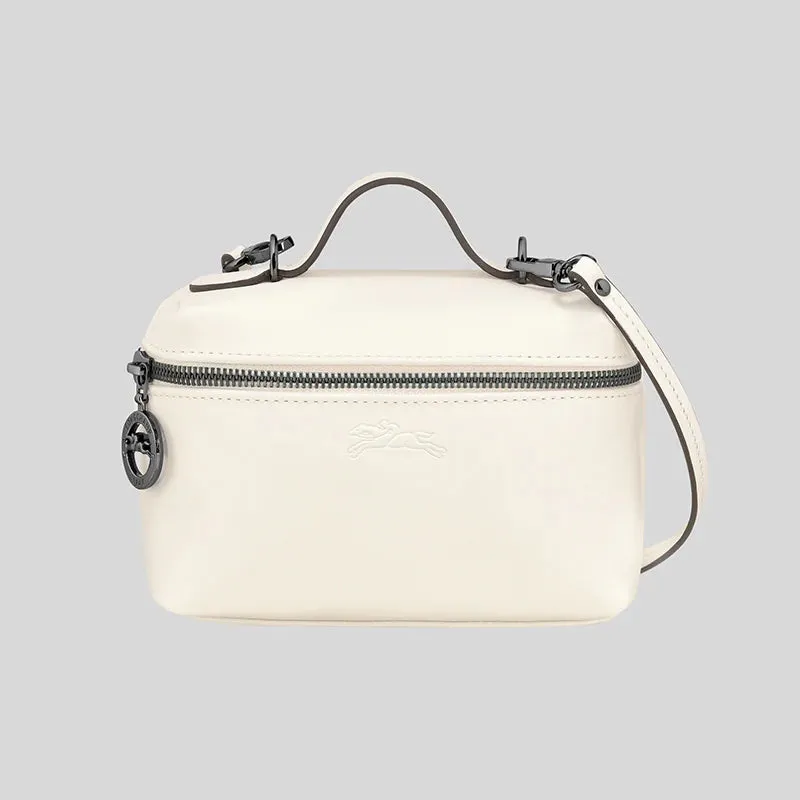 LONGCHAMP Le Pliage Extra XS Vanity Leather Handbag Ecru RB-10187987