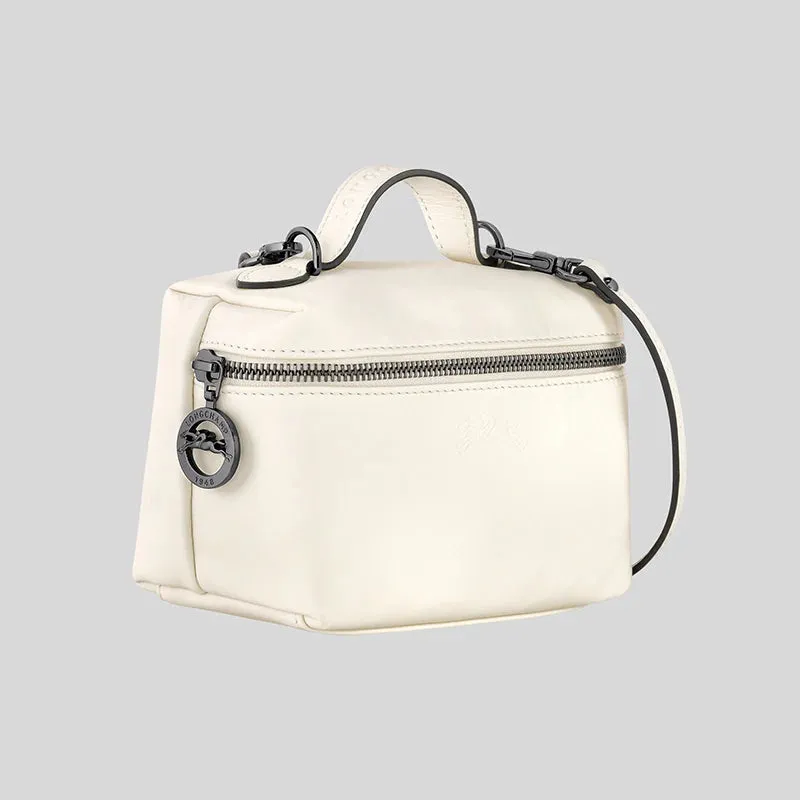 LONGCHAMP Le Pliage Extra XS Vanity Leather Handbag Ecru RB-10187987