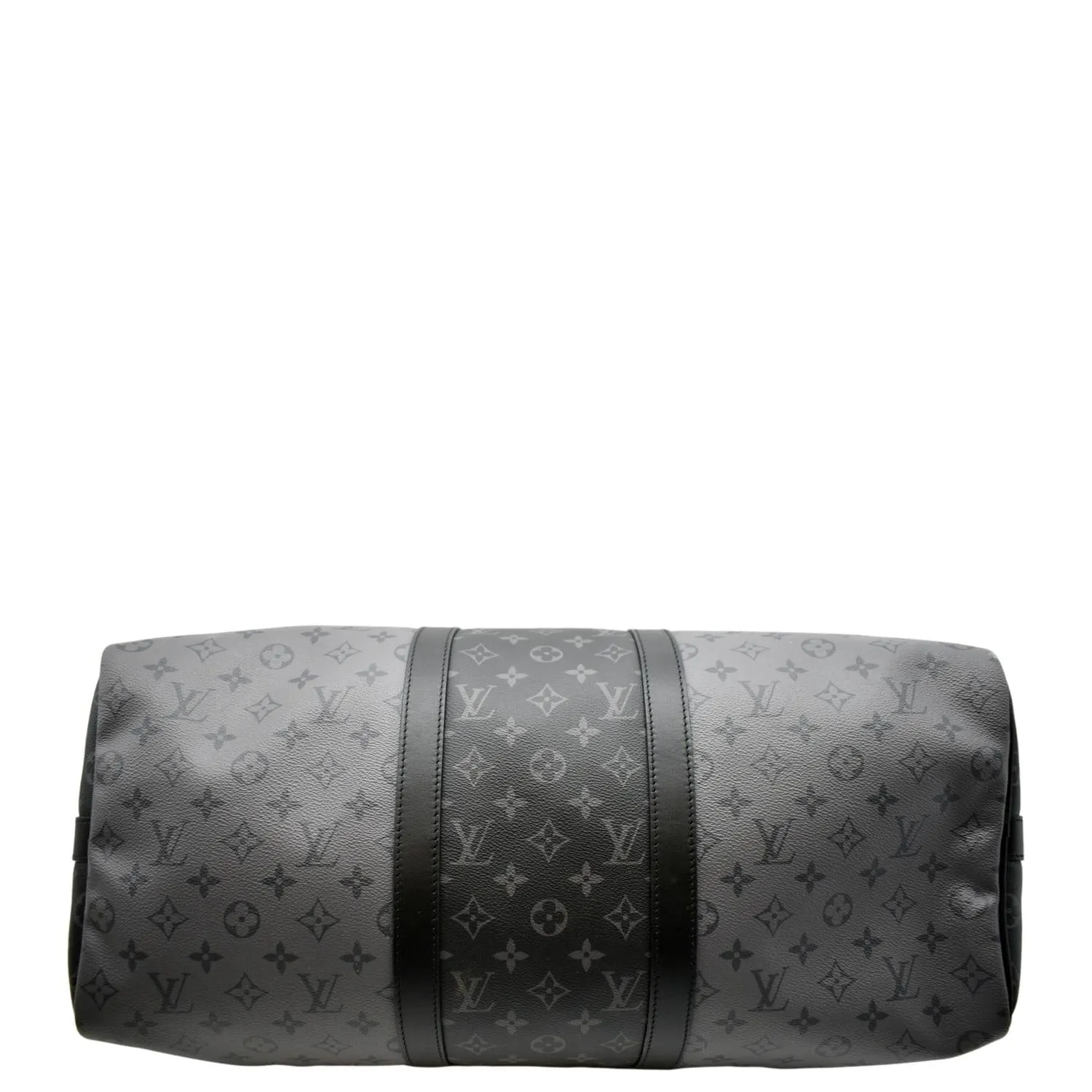 LOUIS VUITTON Keepall 50 Bandouliere Monogram Eclipse Canvas Travel Bag Black
