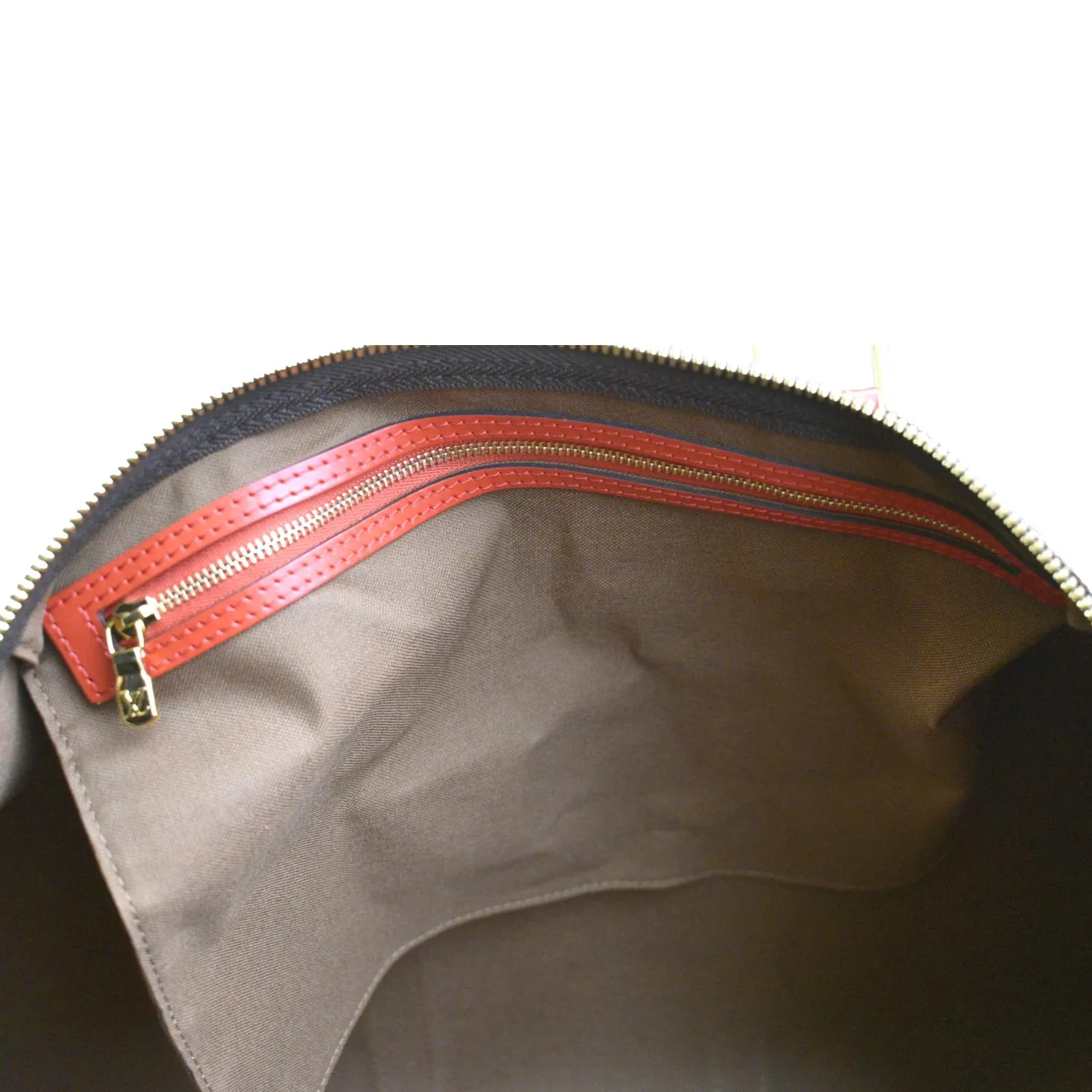 LOUIS VUITTON Keepall 50 Monogram Canvas Travel Bag Red