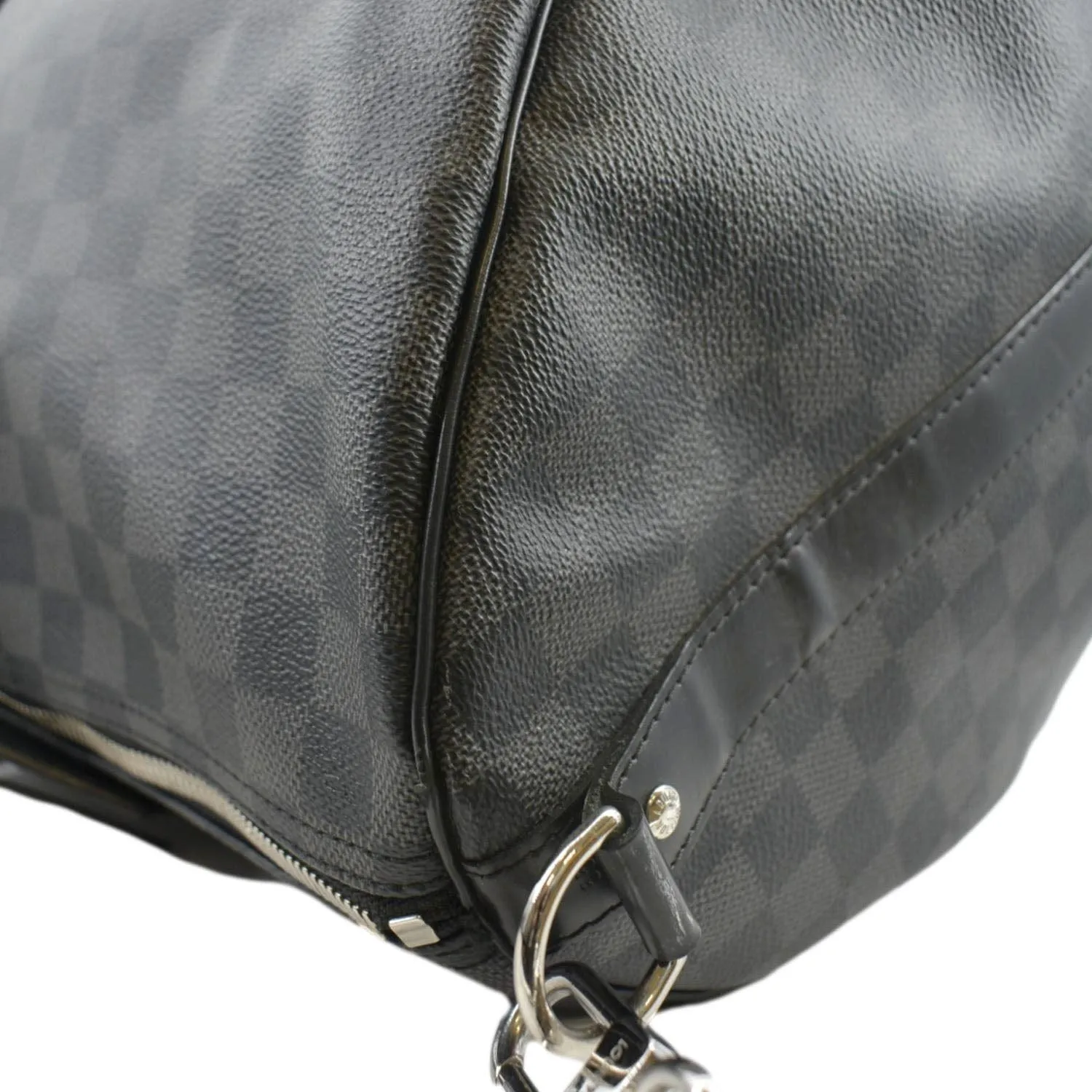 LOUIS VUITTON Keepall 55 Bandouliere Damier Graphite Travel Bag Black