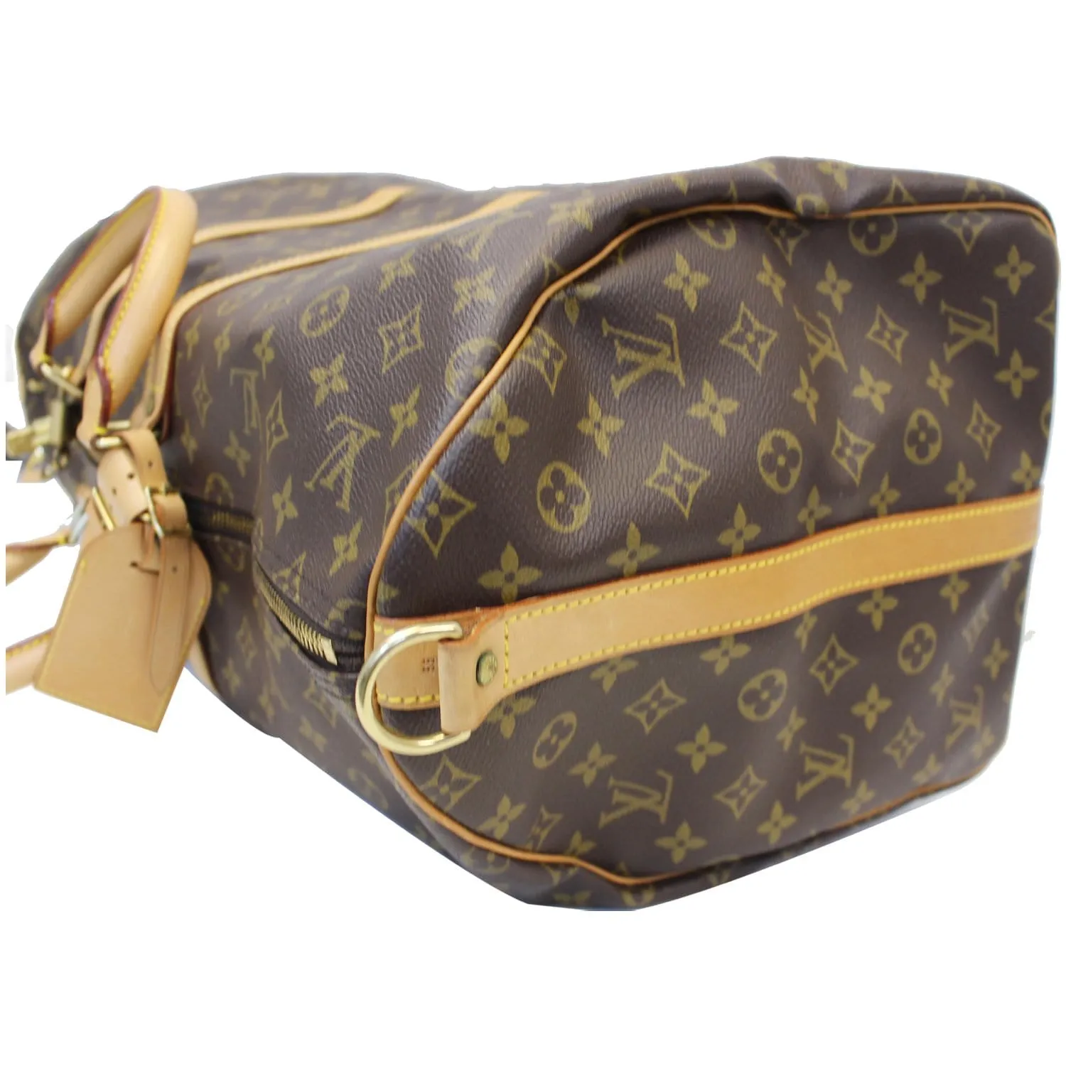 LOUIS VUITTON Keepall 55 Bandouliere Monogram Canvas Travel Bag Brown