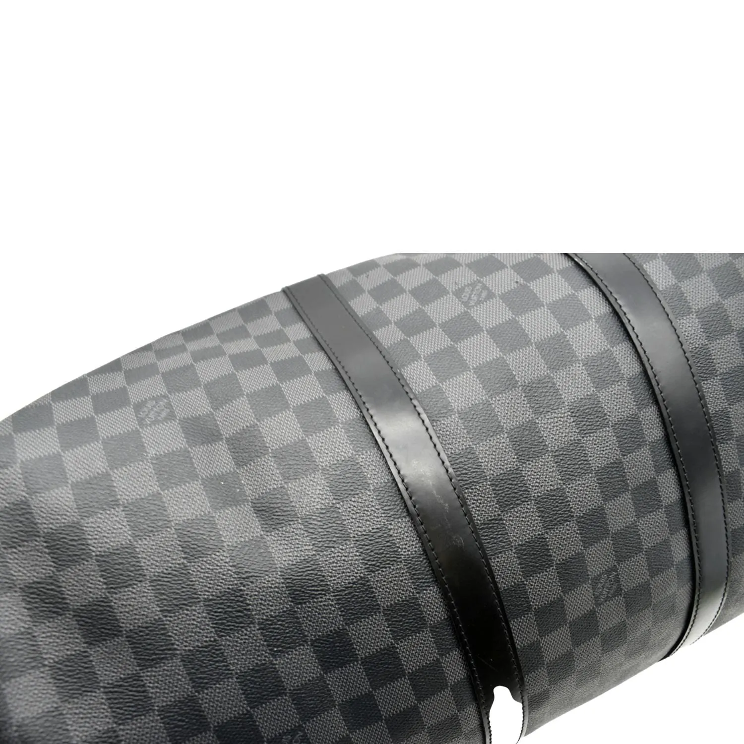 LOUIS VUITTON Keepall 55 Damier Graphite Bandouliere Travel Bag Black