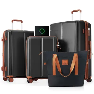 Luggage Sets 4 Piece, Expandable PP Lightweight Suitcase with Travel