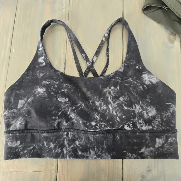 Lululemon Energy Bra Longline *Medium Support, B–D Cups Aquila Black size 10