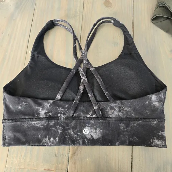 Lululemon Energy Bra Longline *Medium Support, B–D Cups Aquila Black size 10