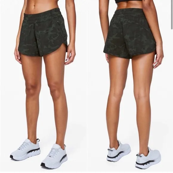 Lululemon Tracker Short V 4” Incognito Camo Multi Gator Green Size 10