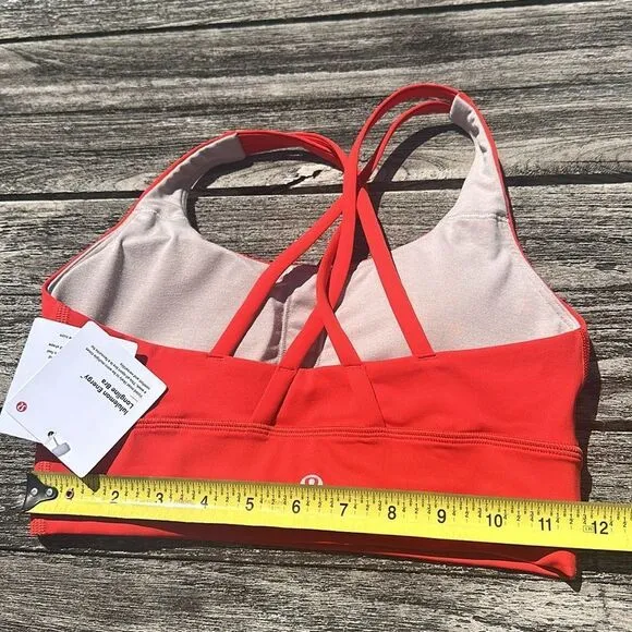 Lululemon Energy Longline Bra Medium Support, B–D Cups Hot Heat size 6 NWT