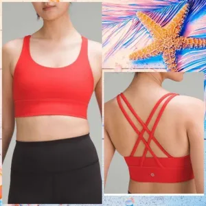 Lululemon Energy Longline Bra Medium Support, B–D Cups Hot Heat size 6 NWT