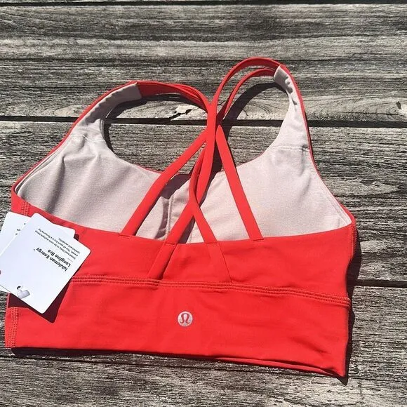 Lululemon Energy Longline Bra Medium Support, B–D Cups Hot Heat size 6 NWT