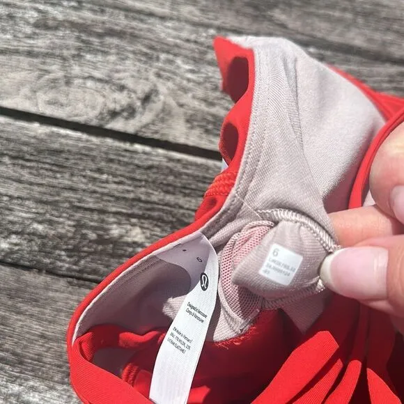 Lululemon Energy Longline Bra Medium Support, B–D Cups Hot Heat size 6 NWT