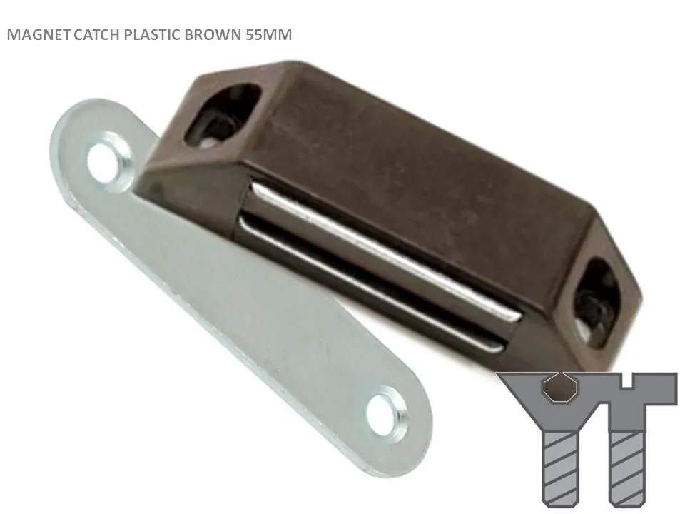 MAGNET CATCH PLASTIC 45MM - BROWN