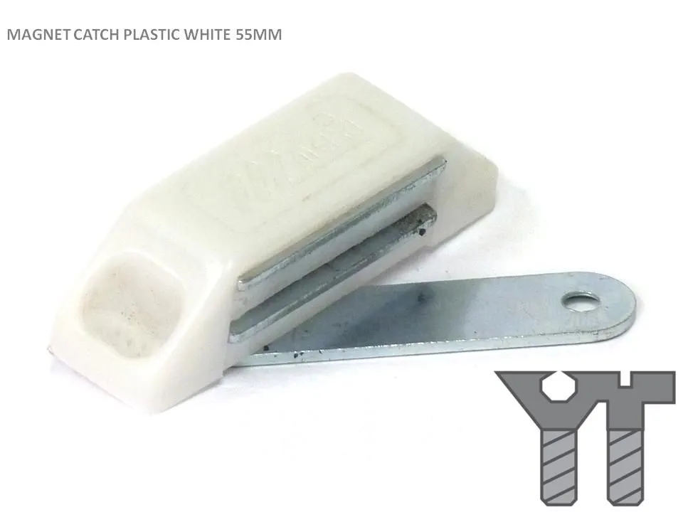 MAGNET CATCH PLASTIC 45MM - WHITE