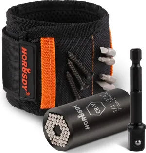 Magnetic Wristband & Universal Socket Grip Tool Set - 7-19mm - Handyman's Essential