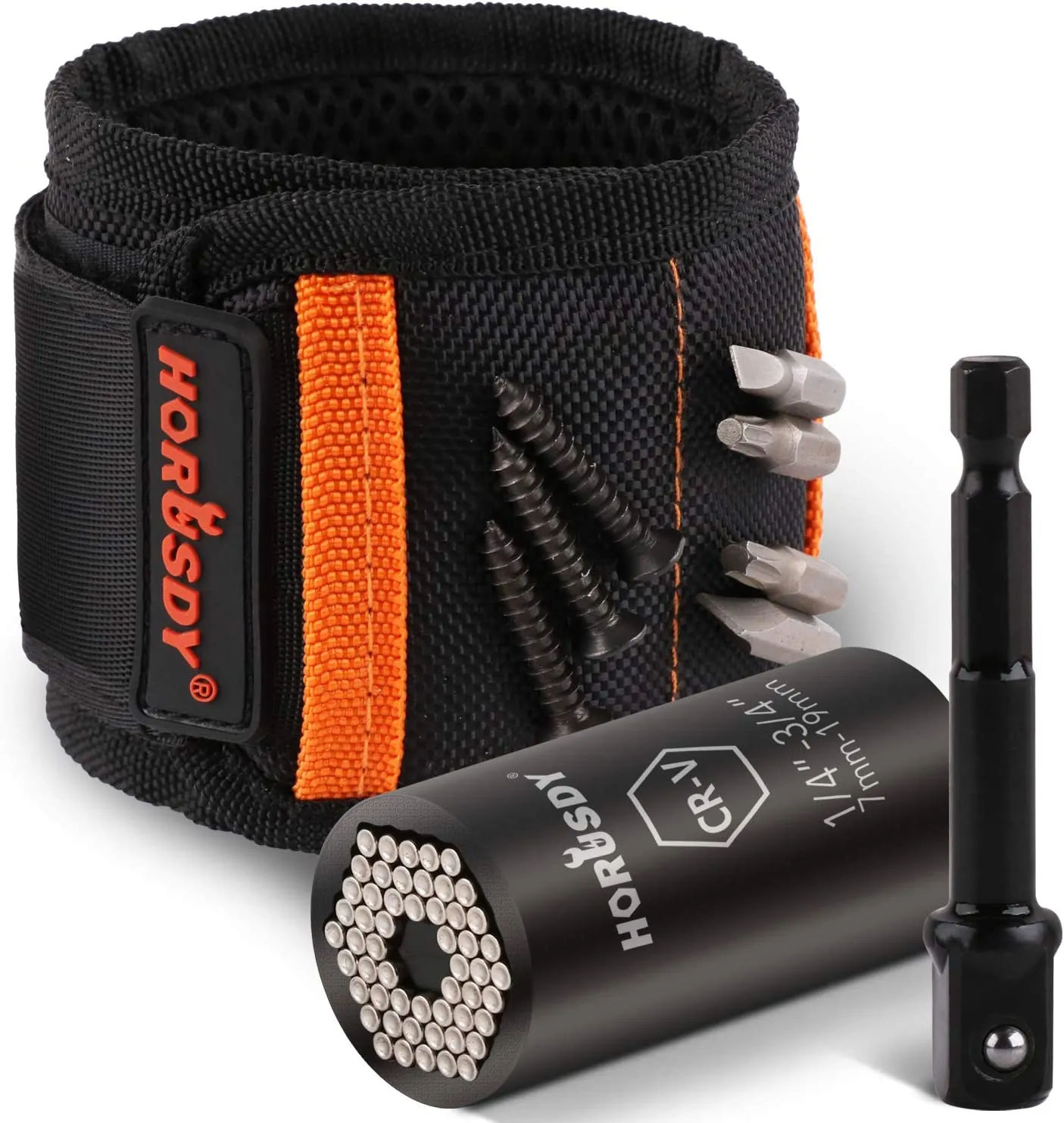 Magnetic Wristband & Universal Socket Grip Tool Set - 7-19mm - Handyman's Essential