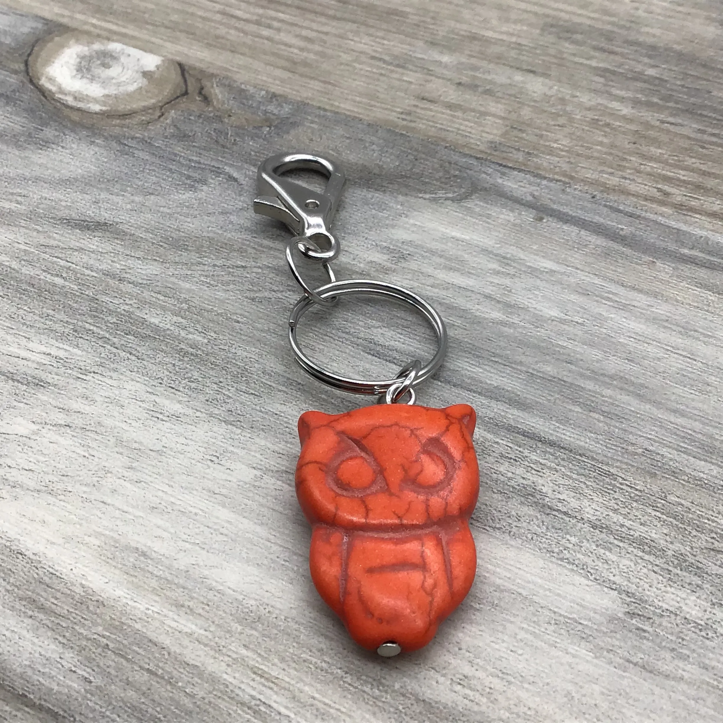 Marble Owl Keychain