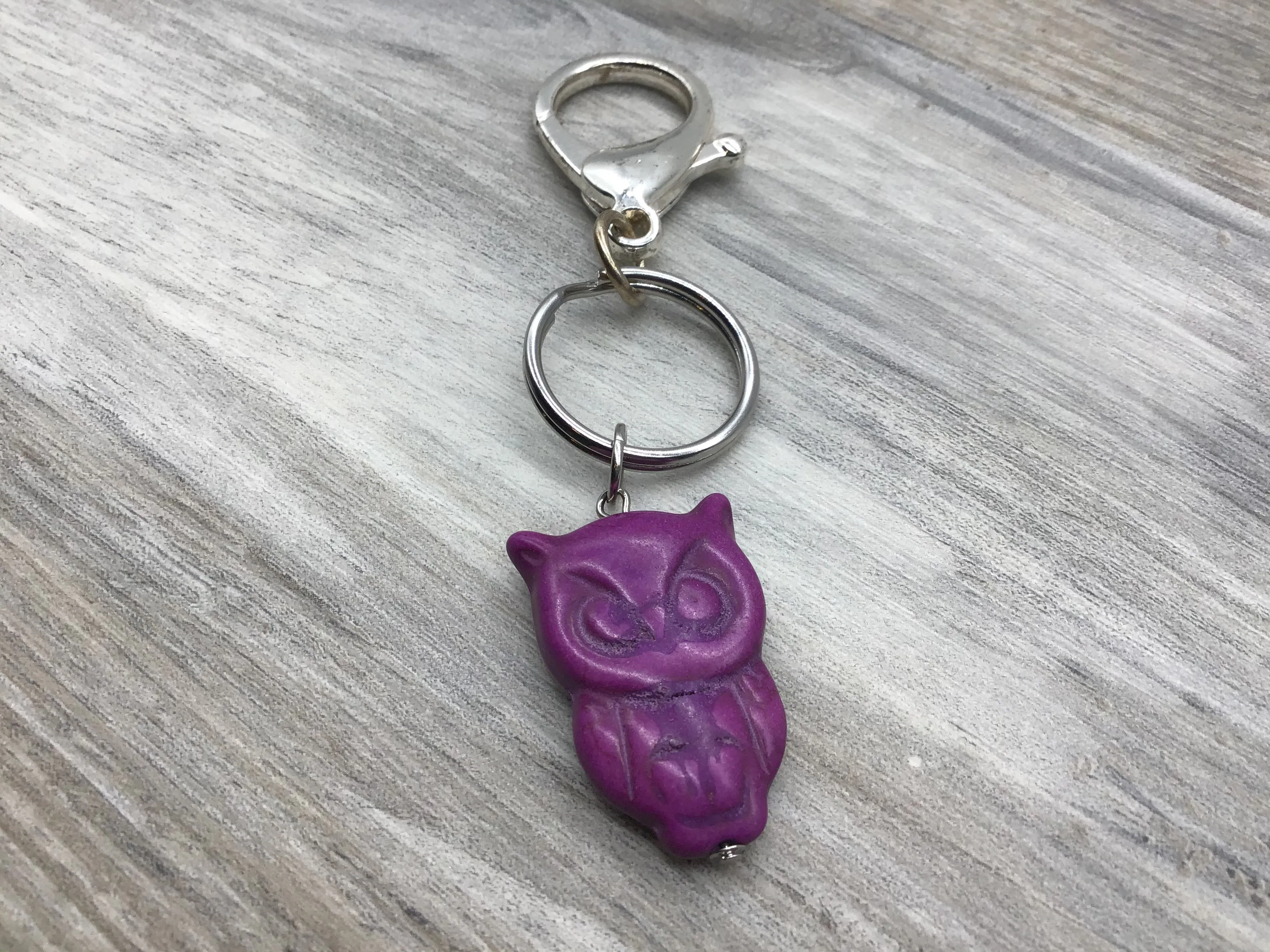 Marble Owl Keychain