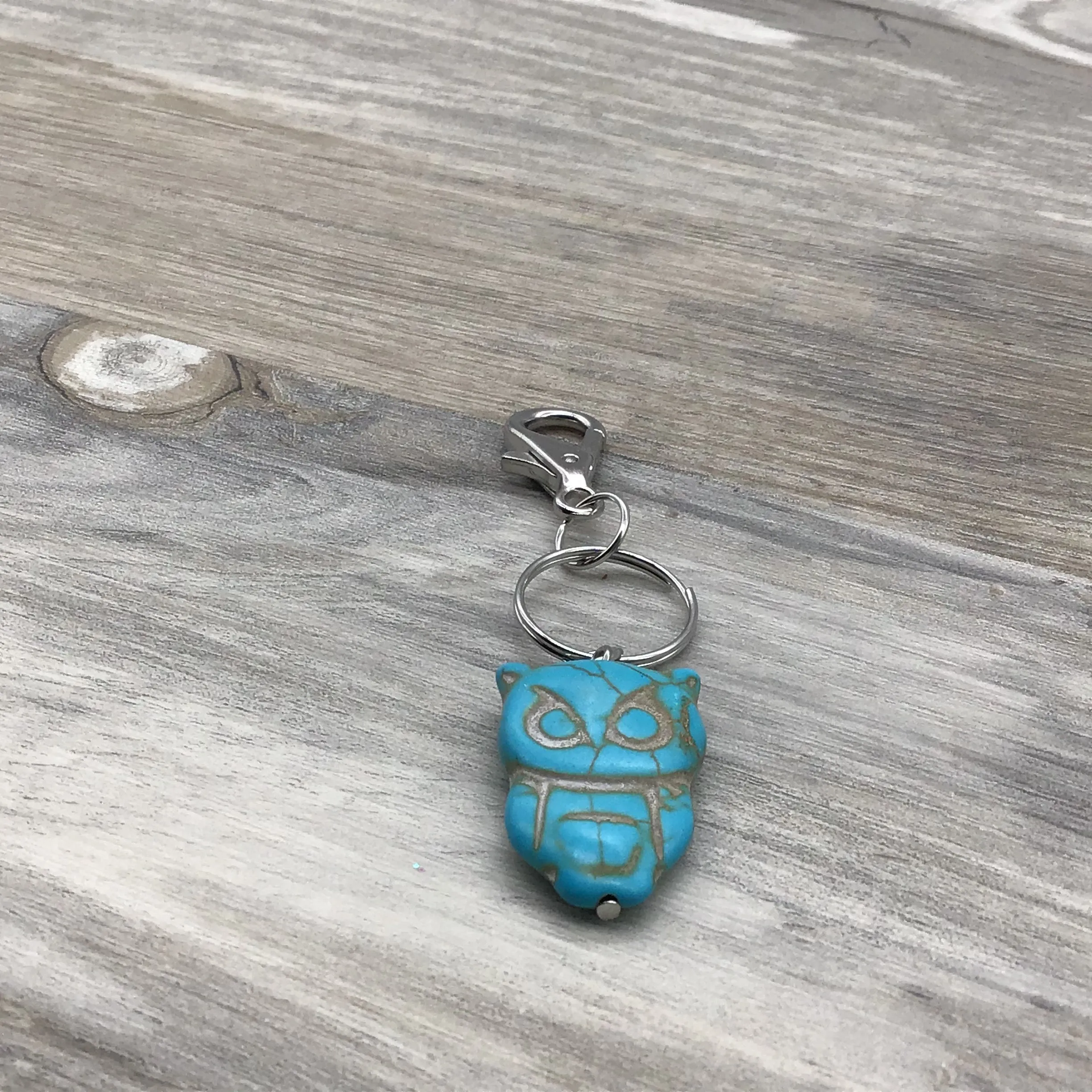 Marble Owl Keychain